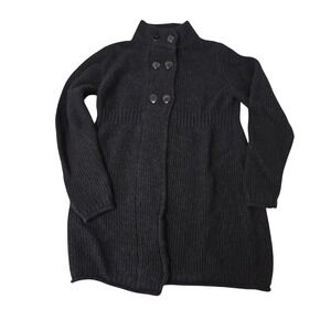 Stile Benetton Alpaca/Wool/Acrylic/Nylon Blend Dark Gray Long Cardigan‎ Large